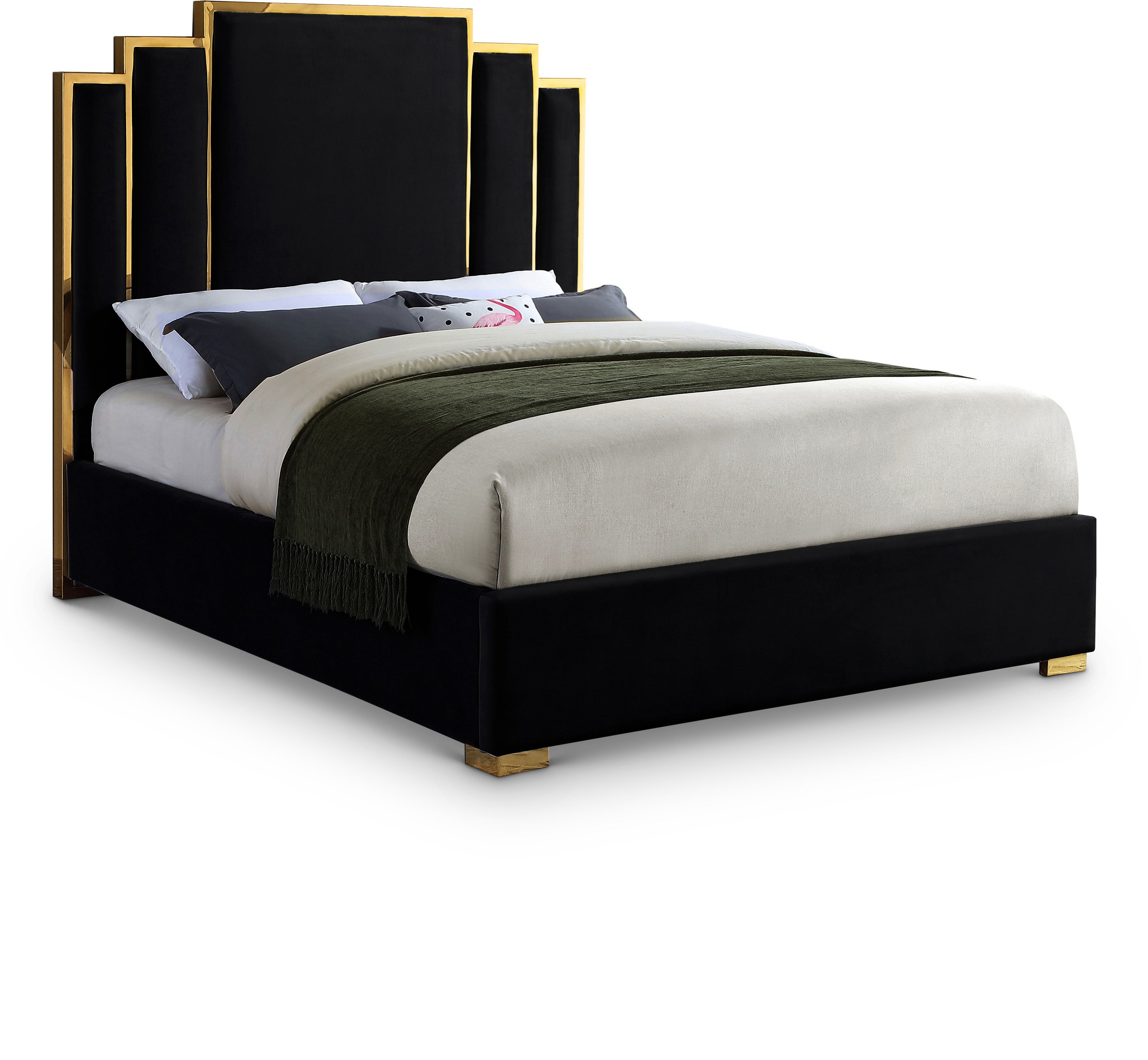 Hugo Black Velvet King Bed