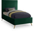 Jasmine Green Velvet Twin Bed