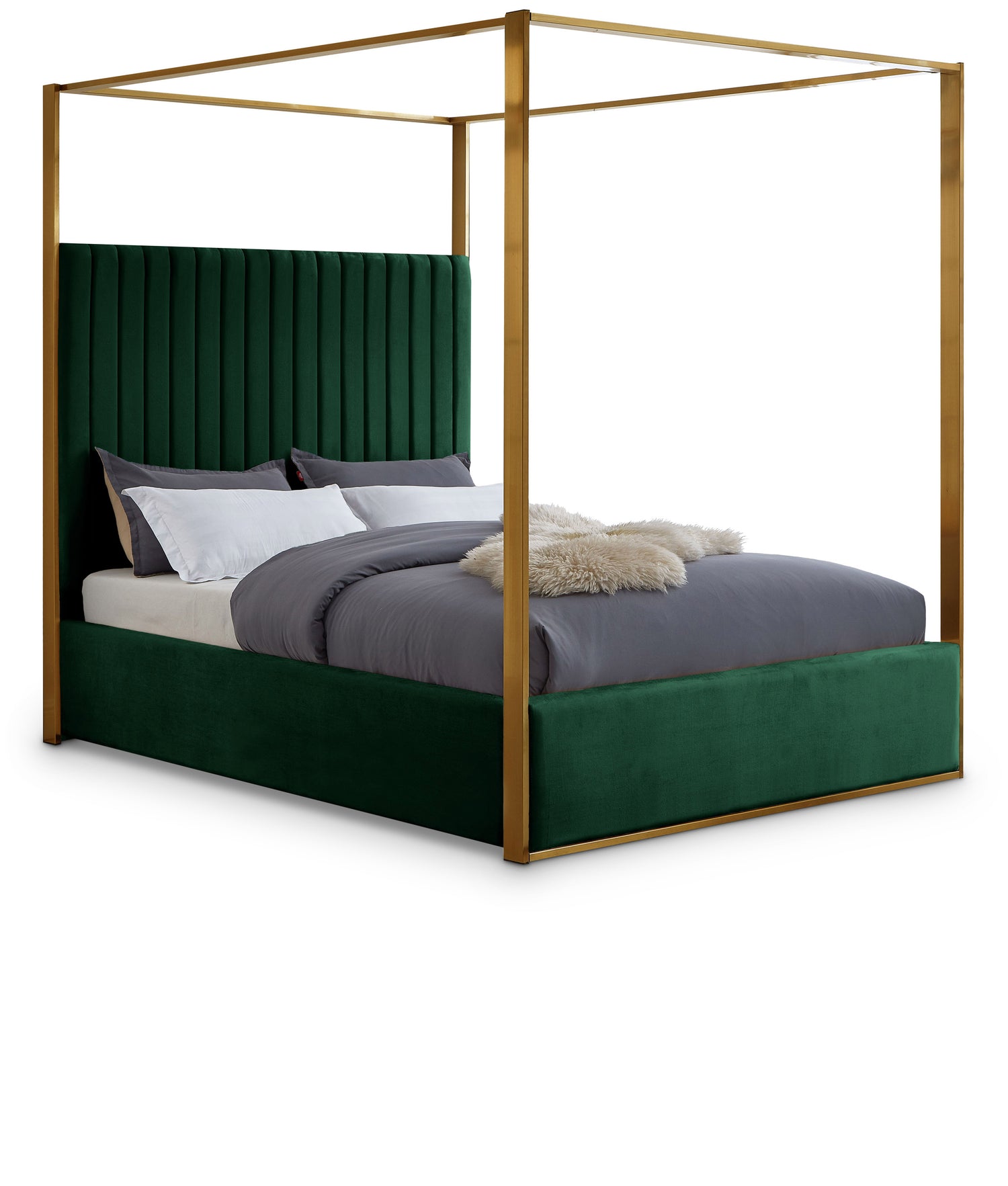 Jones Green Velvet Queen Bed