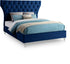 Kira Navy Velvet Queen Bed