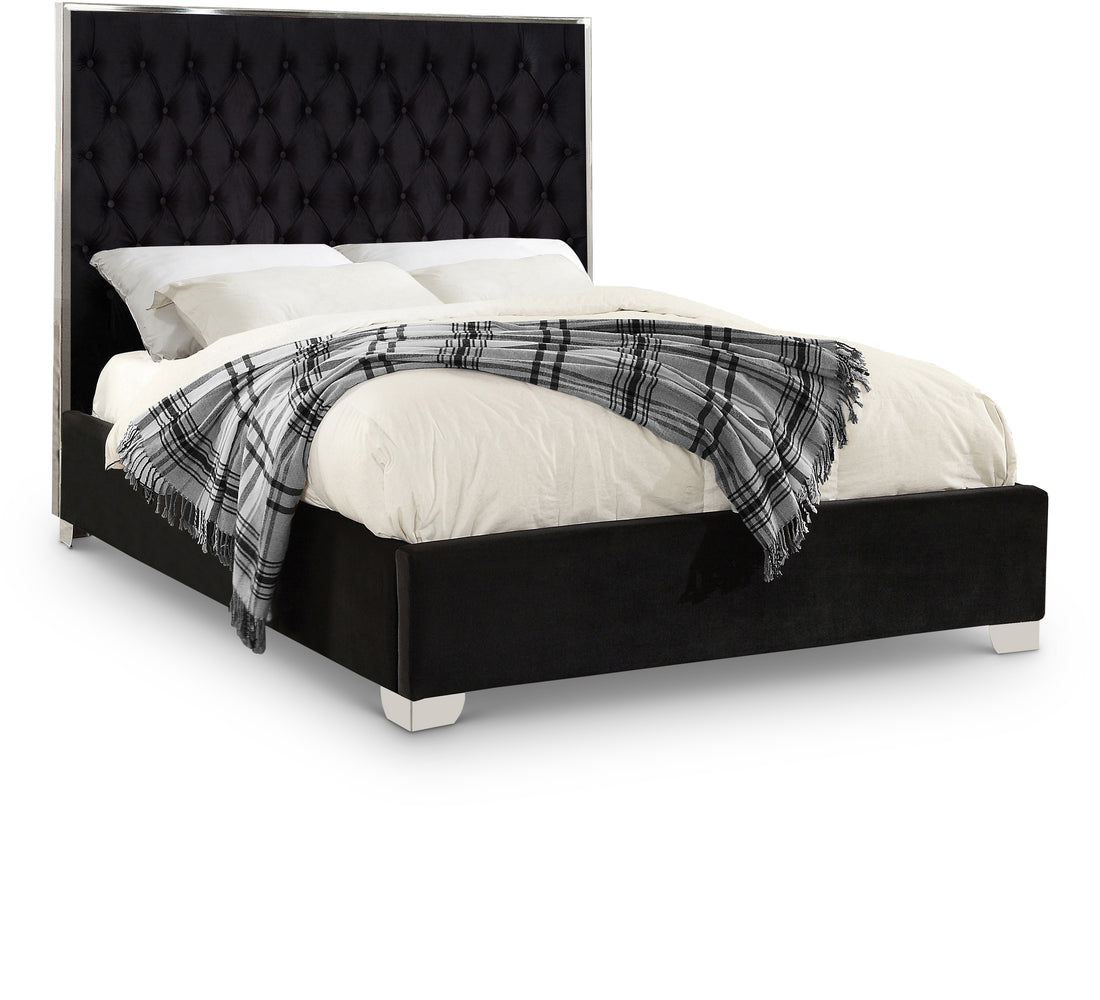 Lexi Black Velvet Full Bed