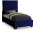 Lexi Navy Velvet Twin Bed