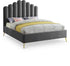 Lily Grey Velvet Queen Bed