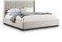 Logan Beige Linen Textured Fabric King Bed