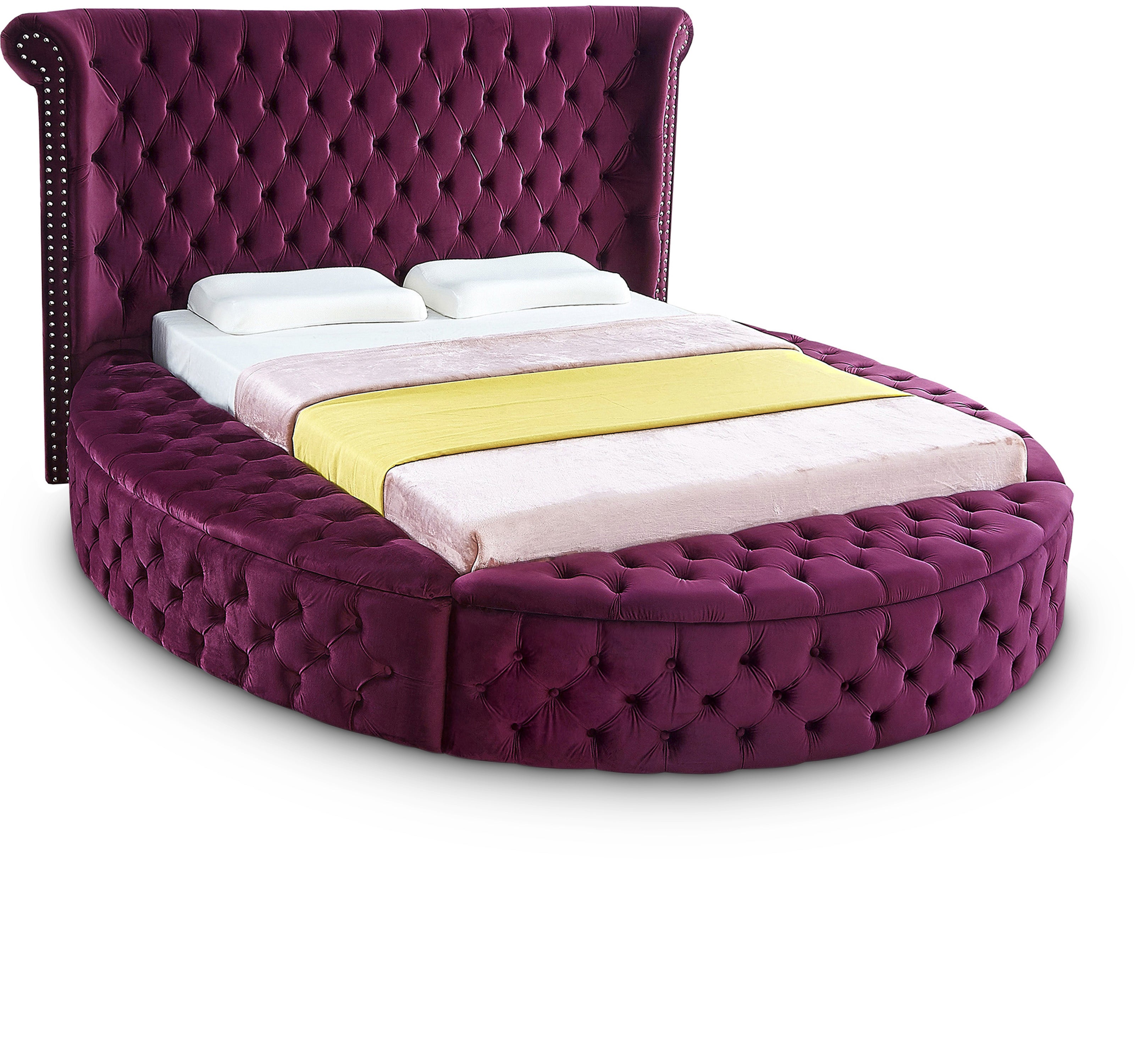 Luxus Purple Velvet King Bed