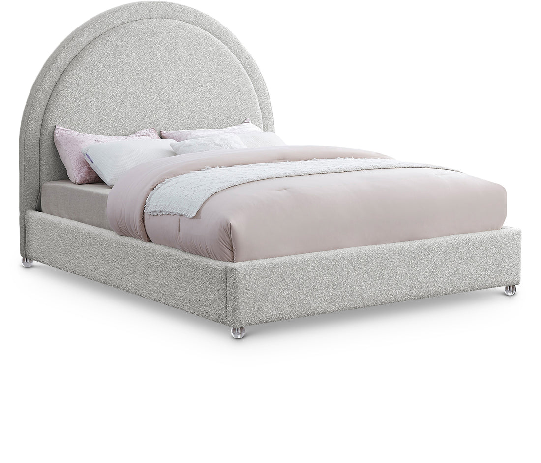 Milo Cream Fabric King Bed