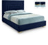 Nora Navy Velvet Full Bed