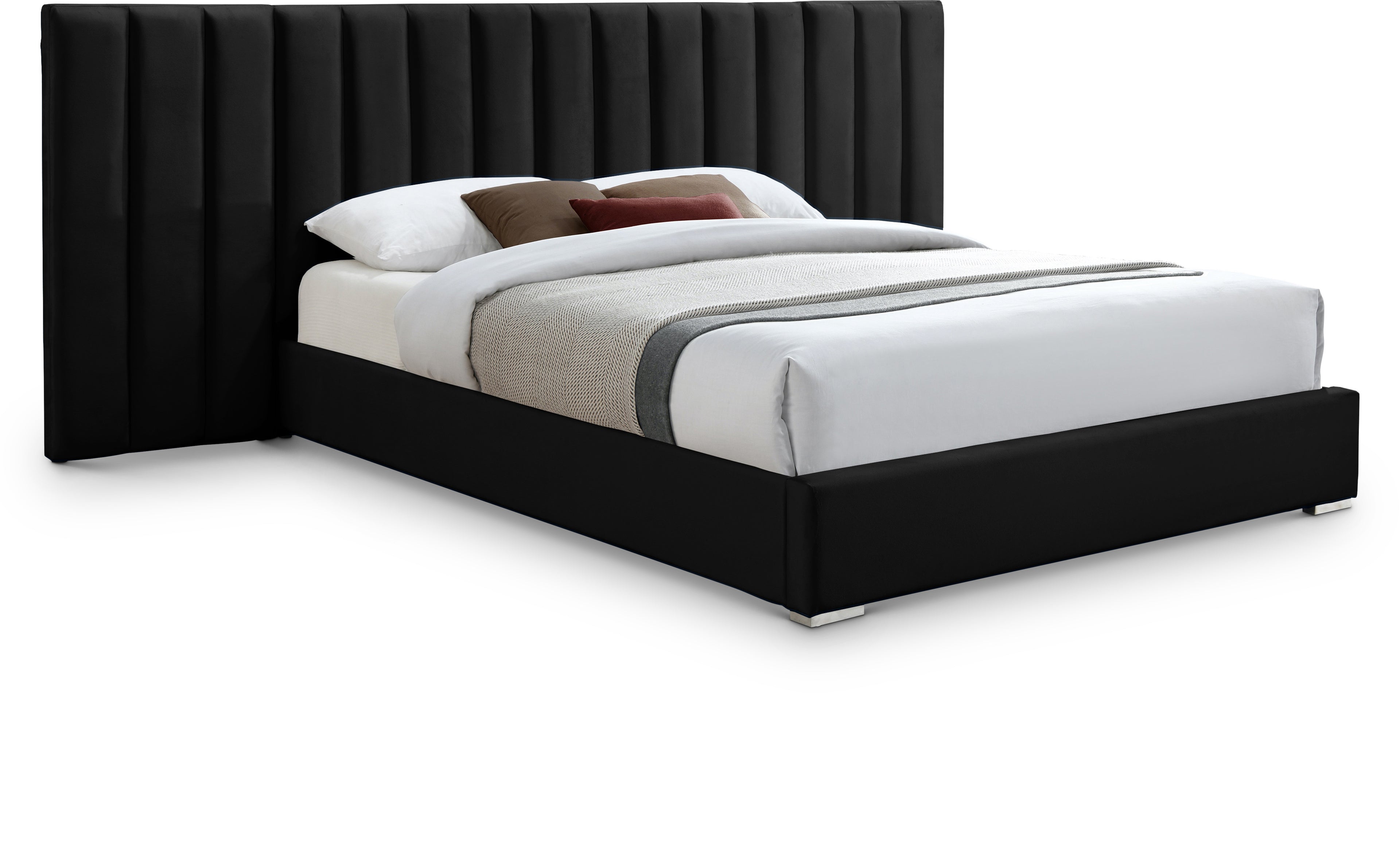 Pablo Black Velvet King Bed