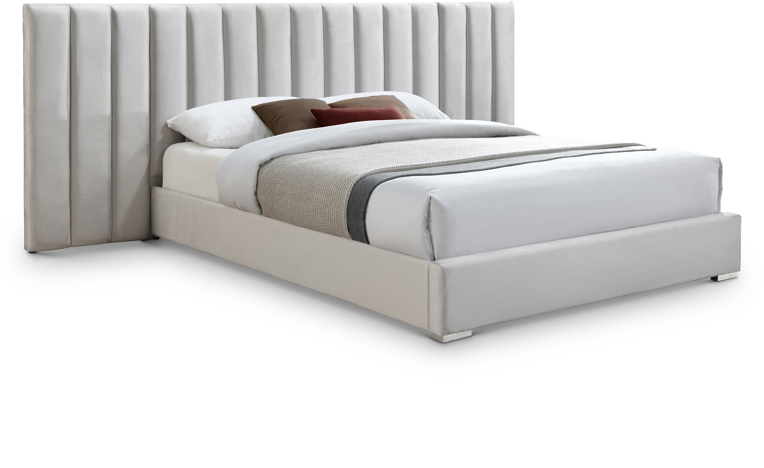 Pablo Cream Velvet King Bed