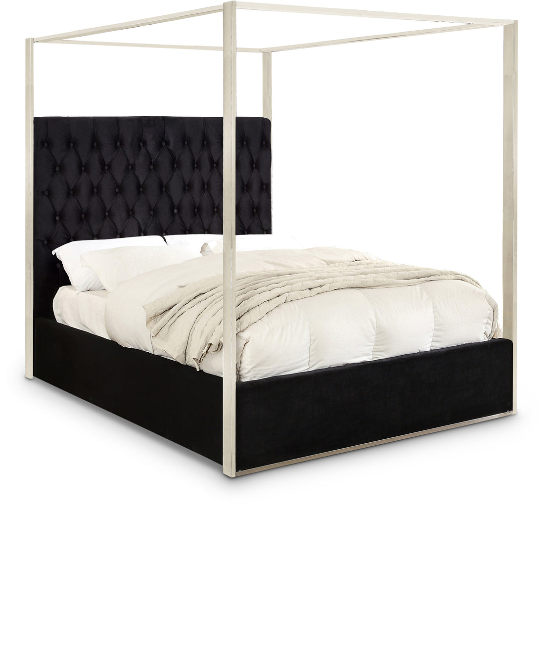 Porter Black Velvet King Bed