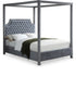 Rowan Grey Velvet King Bed (3 Boxes)