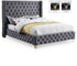 Savan Grey Velvet King Bed