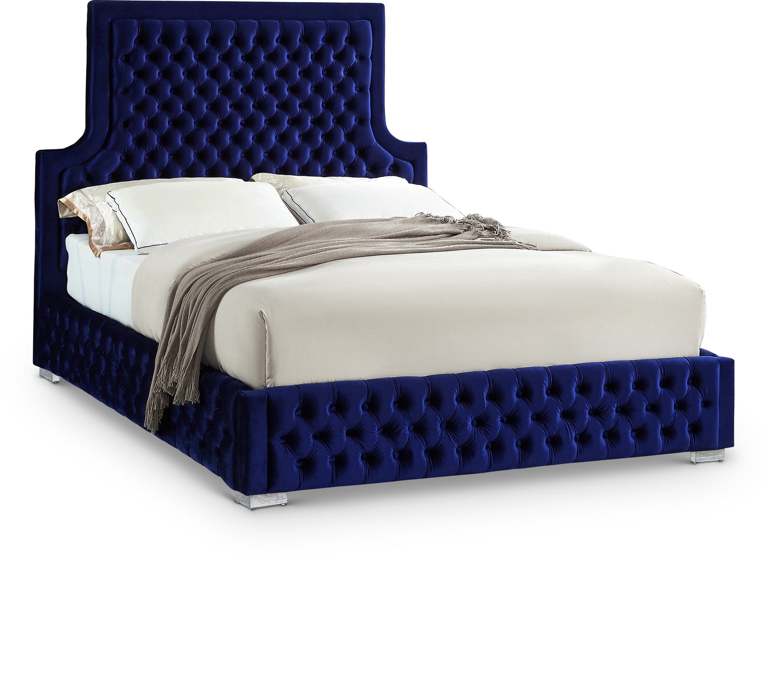 Sedona Navy Velvet King Bed