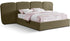 Shiloh Olive Green Boucle Fabric Queen Bed (3 Boxes)