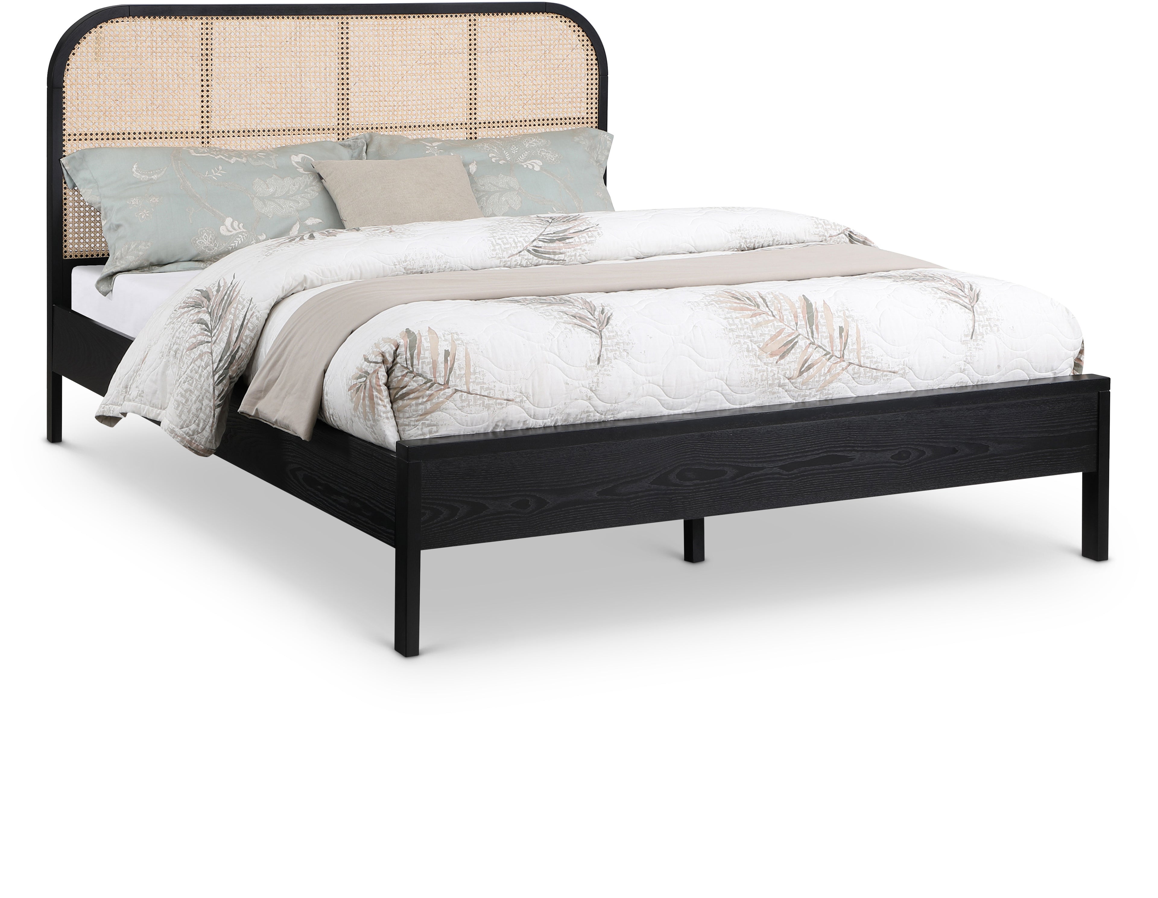 Siena Black Ash Wood King Bed (3 Boxes)