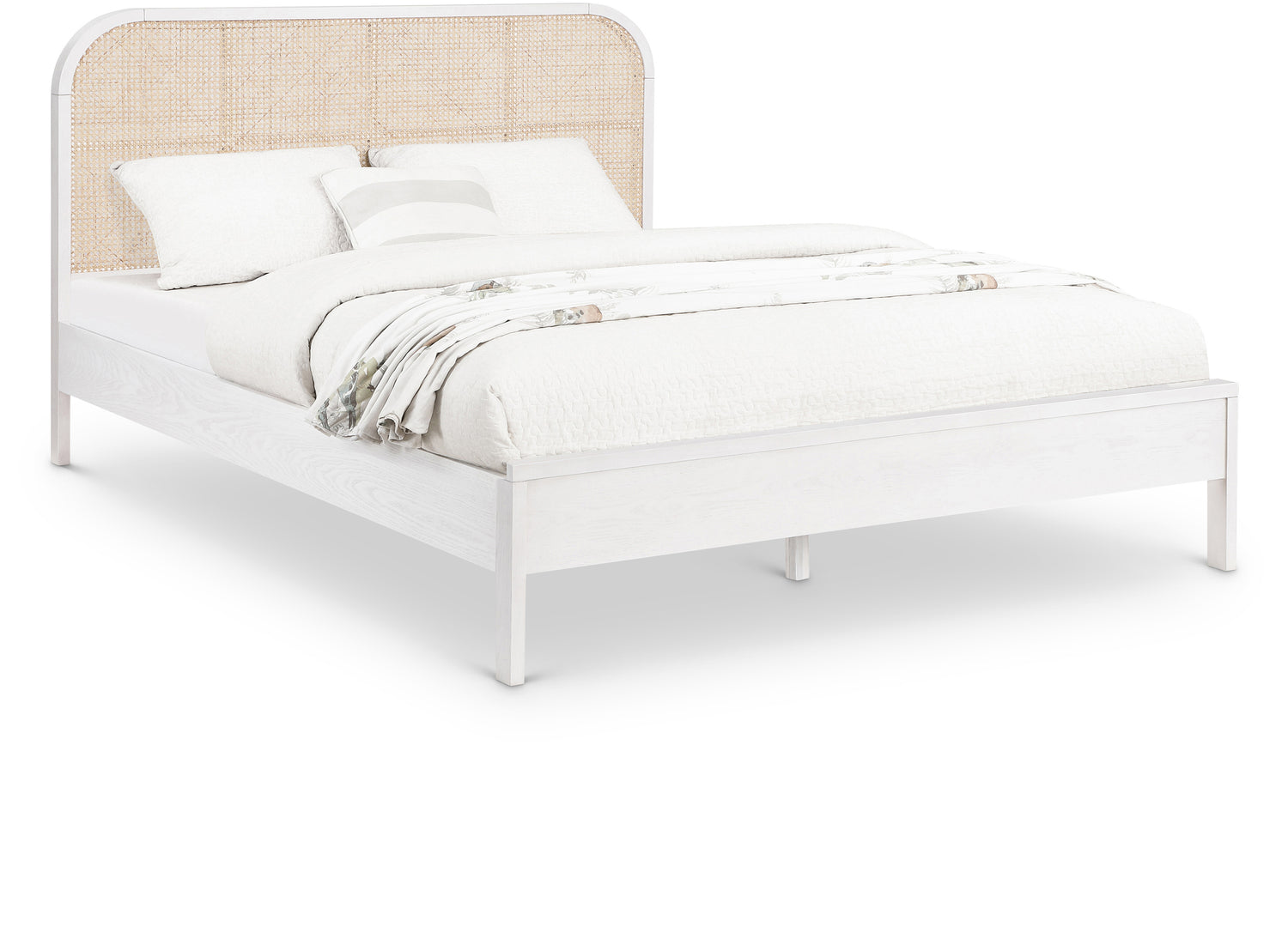 Siena White Ash Wood Full Bed (3 Boxes)