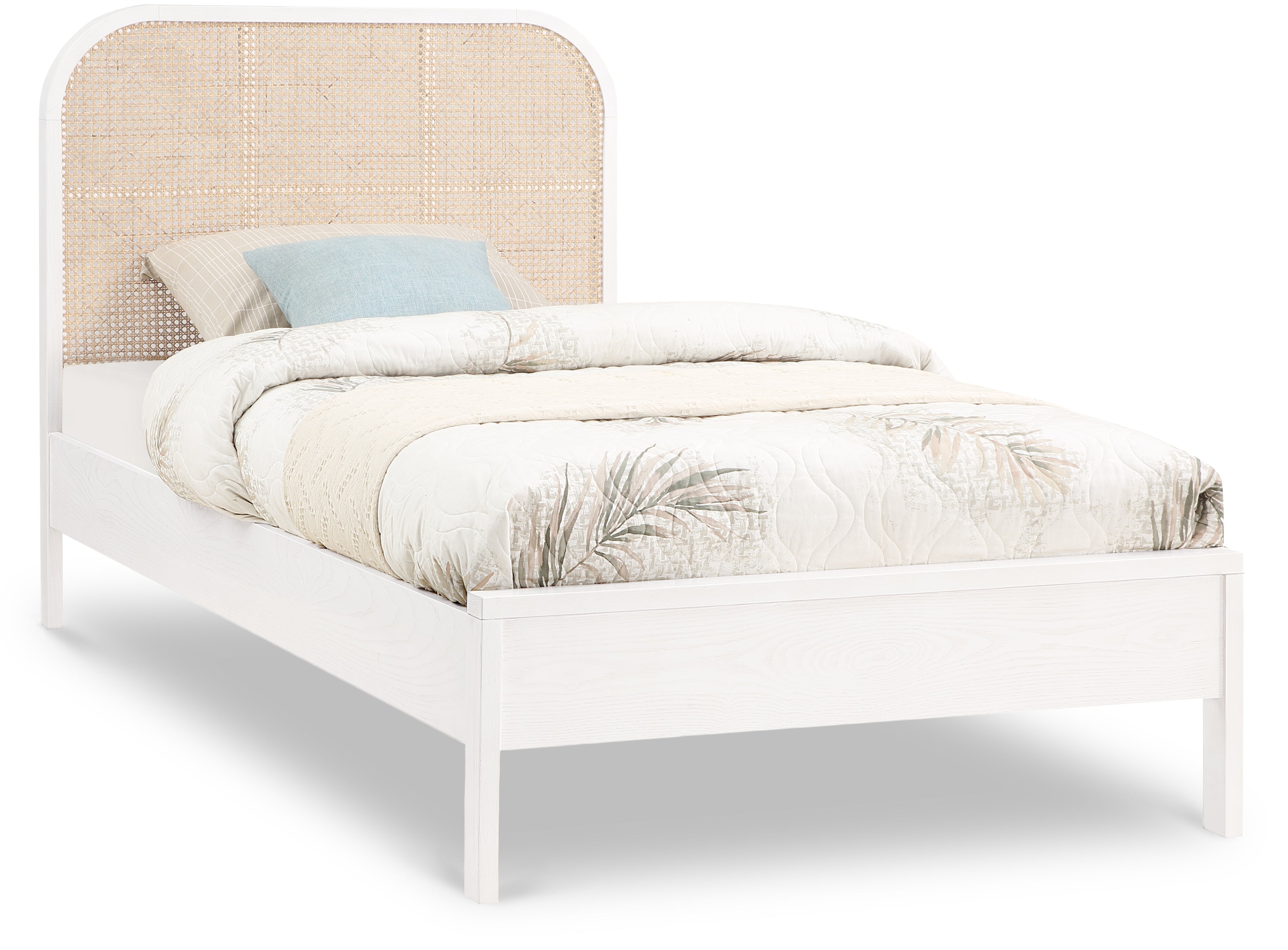 Siena White Ash Wood Twin Bed (3 Boxes)