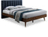 Vance Navy Linen Textured Fabric King Bed (3 Boxes)