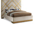 Vector Cream Velvet Queen Bed