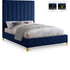 Via Navy Velvet King Bed