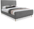 Zara Grey Velvet King Bed (3 Boxes)