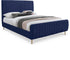 Zara Navy Velvet Queen Bed (3 Boxes)