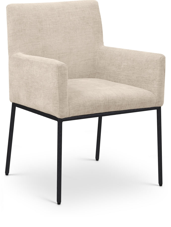 Reeves Chenille Fabric Upholstered Dining Arm Chair
