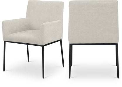 Reeves Chenille Fabric Upholstered Dining Arm Chair