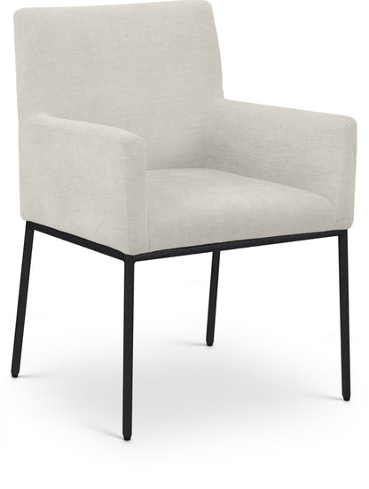 Reeves Chenille Fabric Upholstered Dining Arm Chair