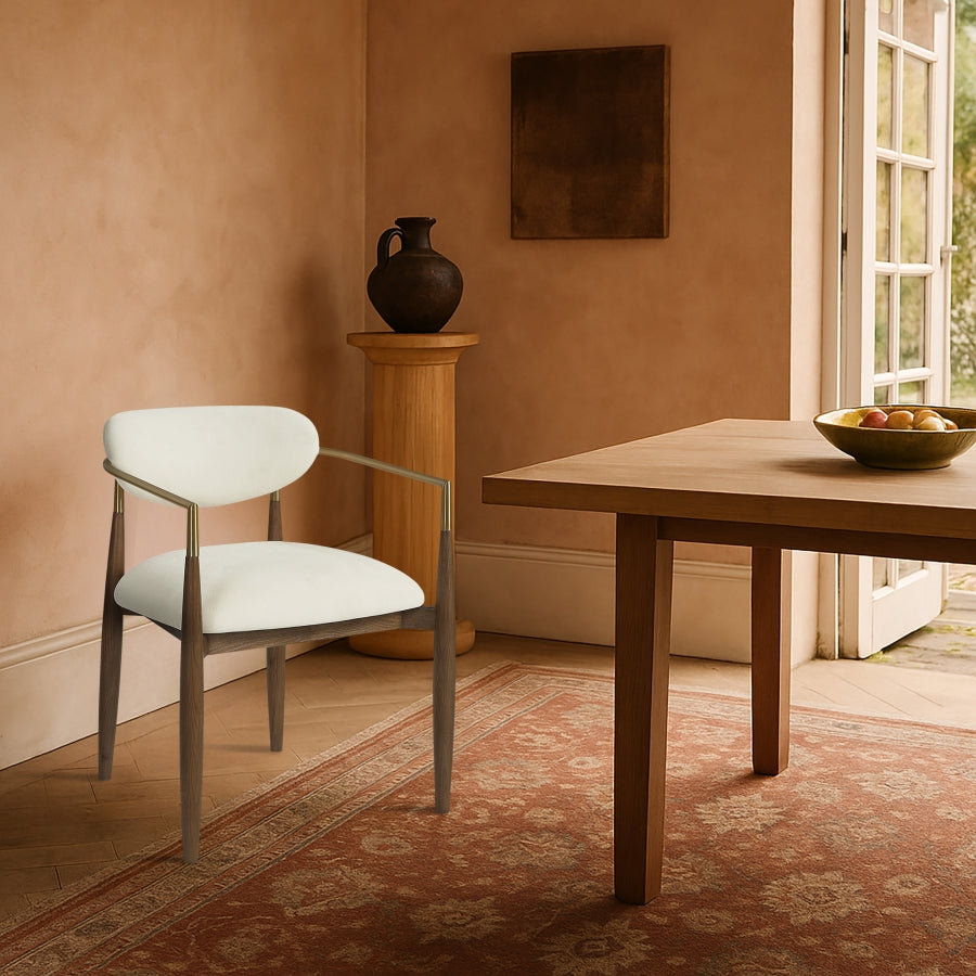 Riccio Performance Fabric Upholstered Dining Arm Chair