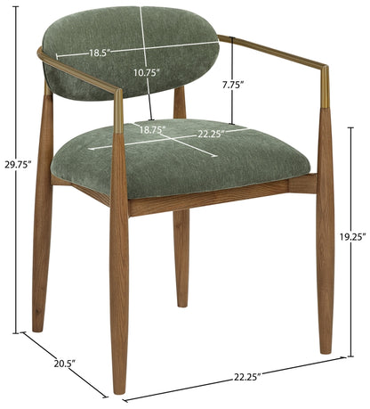 Riccio Performance Fabric Upholstered Dining Arm Chair