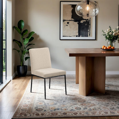 Reeves Chenille Fabric Upholstered Dining Side Chair