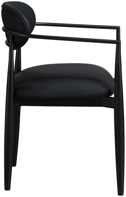 Riccio Vegan Leather Upholstered Dining Arm Chair