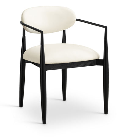 Riccio Vegan Leather Upholstered Dining Arm Chair