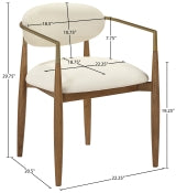 Riccio Vegan Leather Upholstered Dining Arm Chair - Walnut Finish