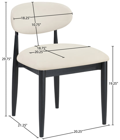 Riccio Vegan Leather Upholstered Dining Side Chair - Black Frame