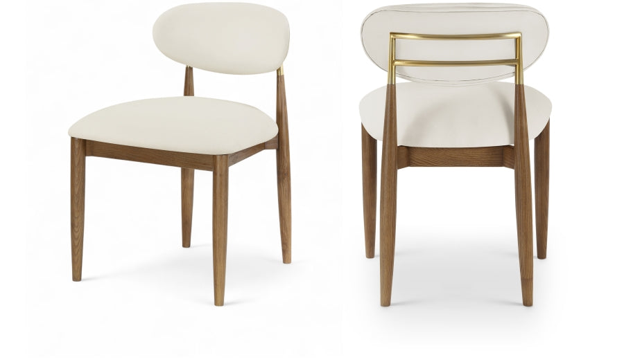 Riccio Vegan Leather Upholstered Dining Side Chair - Walnut Finish